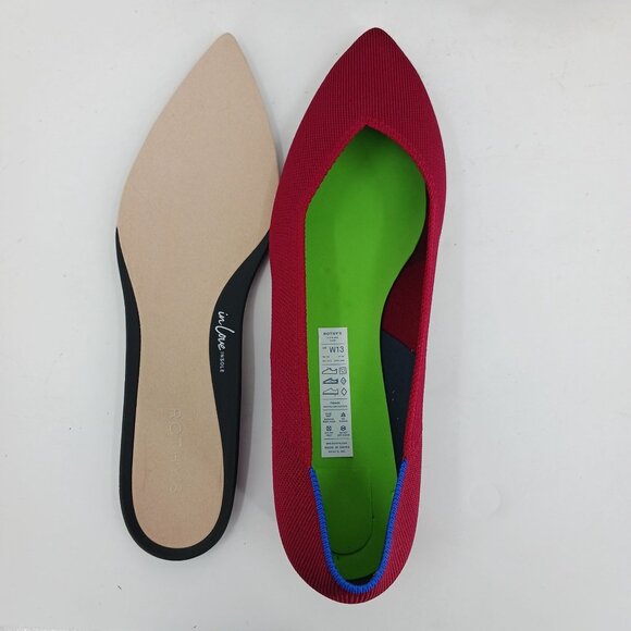Rothys The High Point Comfort Heel Autumn Red US 13 Machine Washable Sustainable - Picture 13 of 15